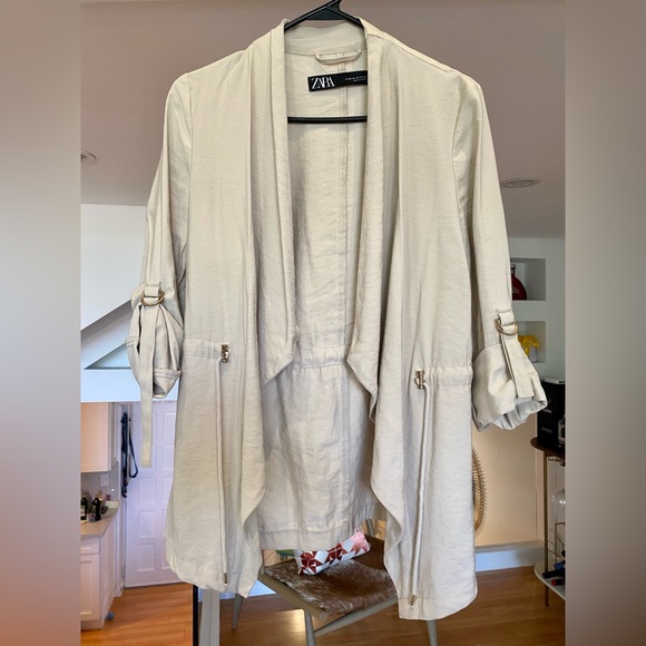 Zara Relaxed Fit Drawstring Jacket | Size XS - Picture 5 of 13